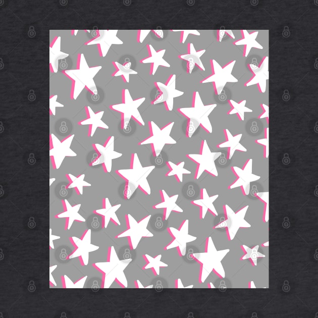 White and Pink Stars Pattern by OneThreeSix